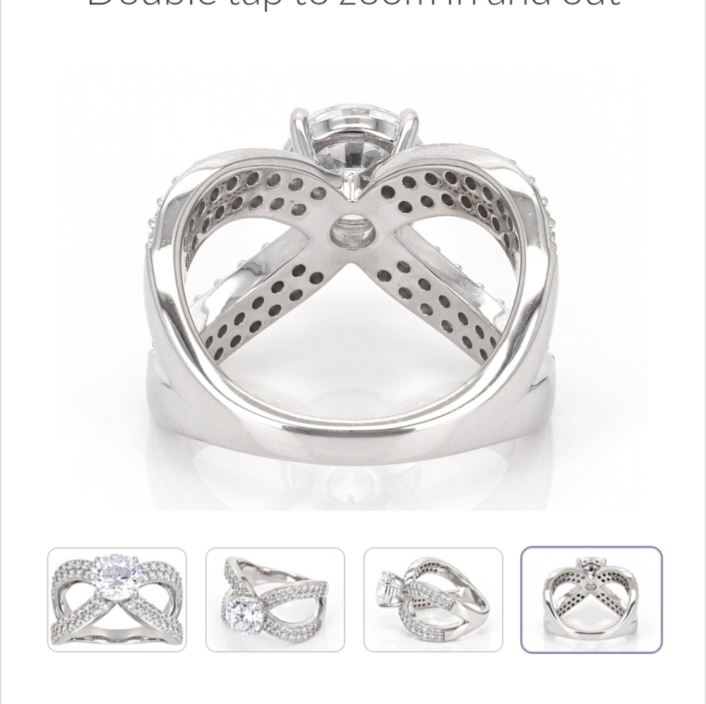 🆕️💍 5.02CTW WHITE DIAMOND SIMULANT PLATINUM OVER STERLING SILVER - SIZE 9.0💍 - Picture 5 of 12